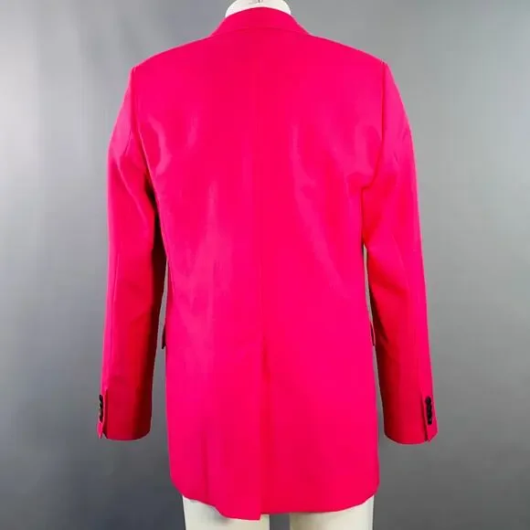 AMI by ALEXANDRE MATTIUSSI Size 40 Fuchsia Pink Black Wool Peak Lapel Sport Coat